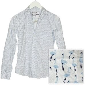 Frank Eileen Barry Signature Crinkle Shirt Flamingo Print Size XS